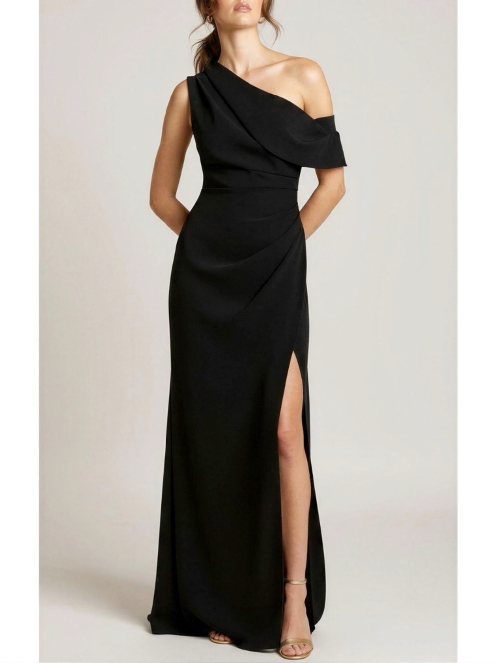 ELLIATT Isadora One Shoulder Gown, Black, Small